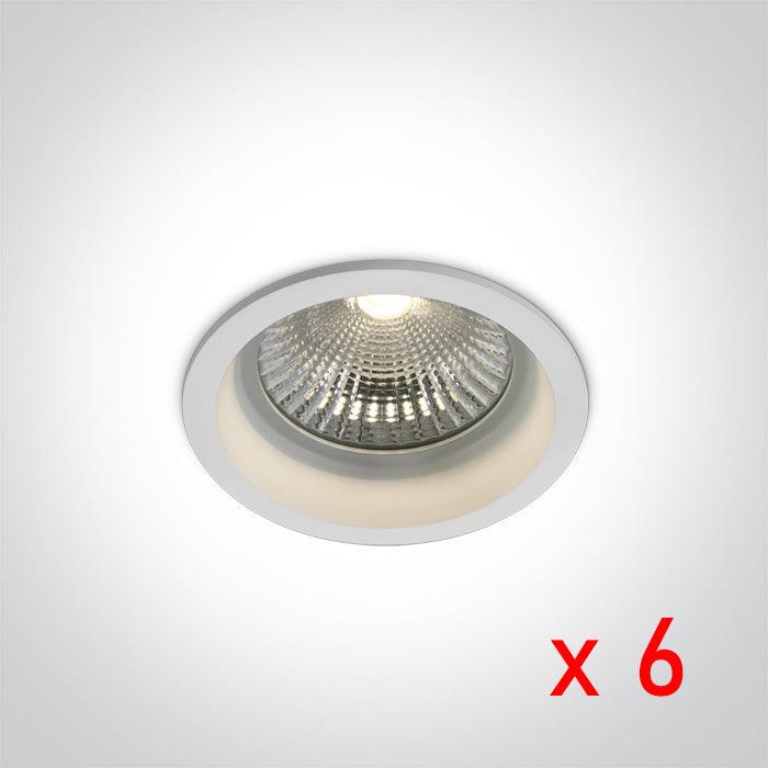 WHITE COB DOWNLIGHT LED 15W + DRIVER (PACK OF 6) - One Light shop