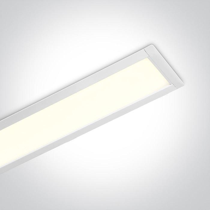 38152R/W WHITE RECESSED LED 40W CW 1200mm 120d LINEAR 230V - One Light shop