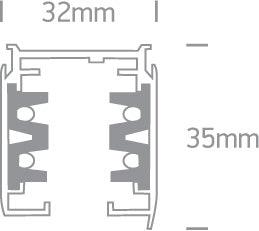40001A - 1M 3-Phase 16A square track for commercial applications - One Light shop