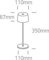 61082 LED 3000K - 3,3W WW TABLE LAMP RECHARGEABLE USB SOCKET IP65 DIMMABLE - One Light shop