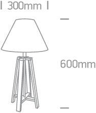 61118 WOOD TABLE LAMP 12W E27 - One Light shop