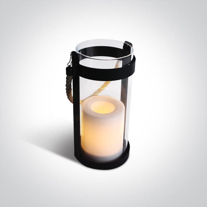 9C006/F LED FLICKERING CANDLE METAL CASE AND GLASS 2xAA BATTERIES - One Light shop