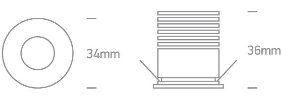 10101LA/W/W WHITE COB LED 2W WW 700mA 36deg IP44 DIMMABLE - One Light shop