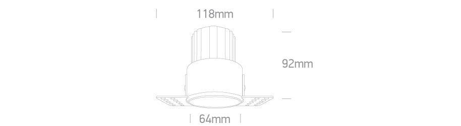 10112BTR COB LED 12W WW 40deg 700mA 2-STEP TRIMLESS DARK LIGHT - One Light shop