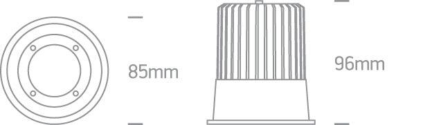 10112L/ COB LED 12w WW 700mA 40deg DARK LIGHT WITHOUT REFLECTOR - One Light shop