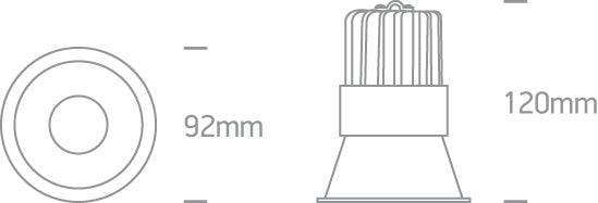 10115FD LED 15W WW 24deg IP20 230V DARK LIGHT - One Light shop