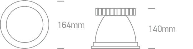 10120K/G/W GREY LED 20w WARM WHITE DIMMABLE 230v - One Light shop