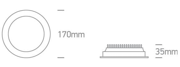 10124U/W WHITE SMD LED UGR19 24W CW IP44 230V - One Light shop