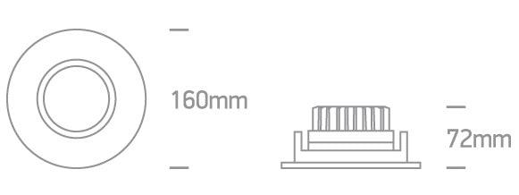 11120E LED 20W WW IP20 30deg 230V DARK LIGHT - One Light shop