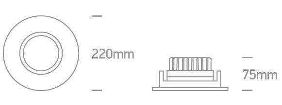 11130E LED 30W WW IP20 30deg 230V DARK LIGHT - One Light shop