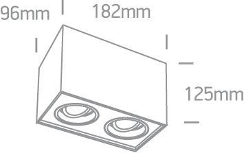 12205YA CEILING LIGHT GU10 2x10W ADJUSTABLE SQUARE 100-240V - One Light shop