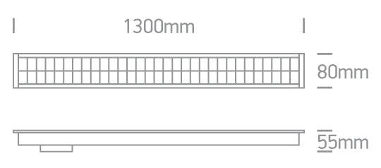 38150BR RECESSED 96pcs SPOTS UGR17 LED 40W CW 1300mm 34d LINEAR 230V DARK LIGHT - One Light shop