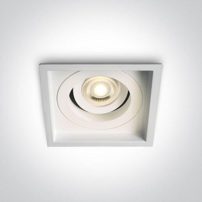 51105N/W WHITE GU10 50w ADJUSTABLE - One Light shop