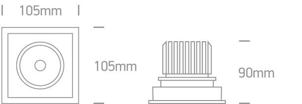 51115TR/W/W WHITE COB LED 15w WW 36d IP20 SEMI-TRIMLESS + DRIVER 230v - One Light shop