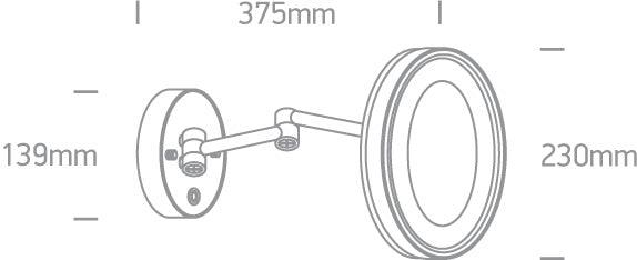 60204/C LED CHROME MIRROR + SWITCH 7w CW IP44 100-240v - One Light shop