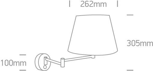 61046/MC BRUSHED CHROME WALL LIGHT 40W E27 WHITE SHADE - One Light shop