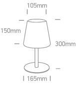 61084/B BLACK LED 2W WW TABLE LAMP RECHARGEABLE USB IP44 3 STEP DIMMABLE - One Light shop