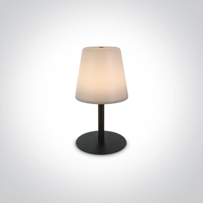 61084/B BLACK LED 2W WW TABLE LAMP RECHARGEABLE USB IP44 3 STEP DIMMABLE - One Light shop