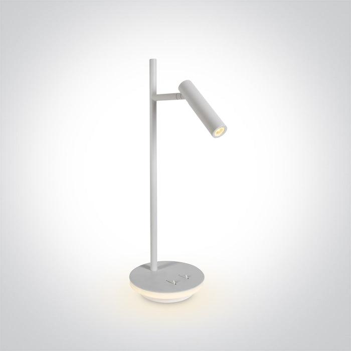 White LED Reading Light 3W + BASE 6W WW TABLE LAMP IP20 230v 61132A/W/W - One Light shop