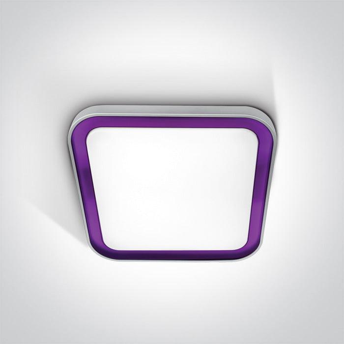 62012/G/V GREY LED 16W VIOLET RING 35x35cm 230v - One Light shop