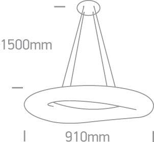 63110D/W WHITE PENDANT LED 108W WW IP20 230V - One Light shop