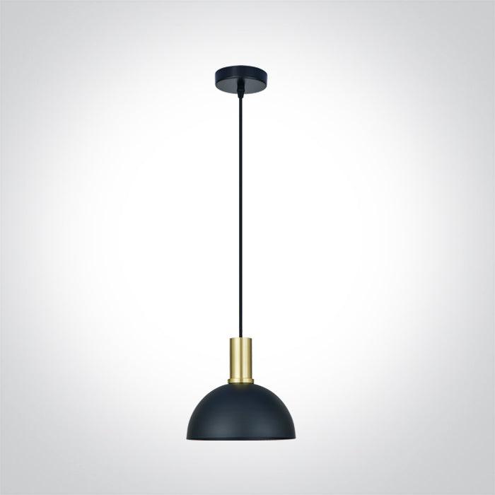 63140/BBS BRUSHED BRASS WITH BLACK SHADE 10W E27 - One Light shop