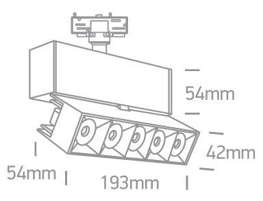 65506BT TRACK LIGHT ADJUSTABLE 20W WW 38deg IP20 230V - One Light shop