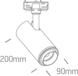 65650T COB LED 30W TRACK SPOT 20-60deg ADJUSTABLE BEAM 230V - One Light shop