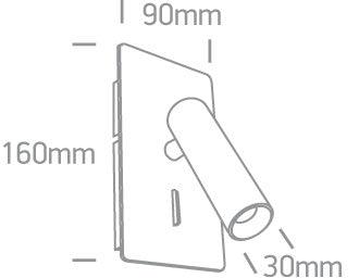 65742 COB LED 3W WW USB IP20 36deg 100-240V - One Light shop