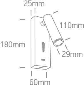 65746A LED 3W WW IP20 100-240V USB 2A - One Light shop