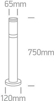 67092/G GREY POLE 75cm E27 15w - One Light shop