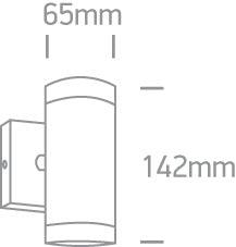 67130 WALL OUTDOOR CYLINDER 2xGU10 35w IP54 - One Light shop