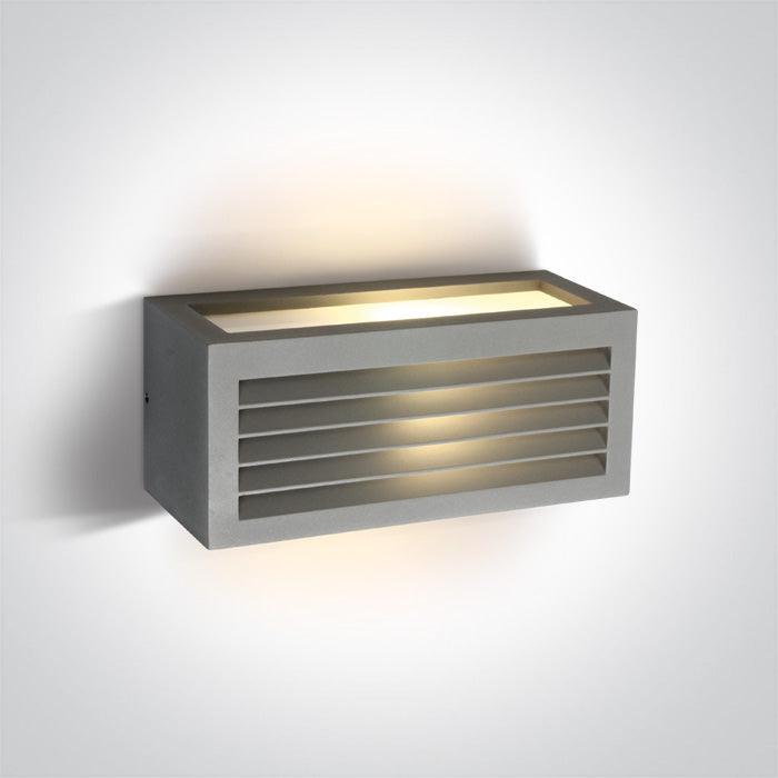 67328A/G GREY E27 20W LOUVER WALL LIGHT IP54 - One Light shop