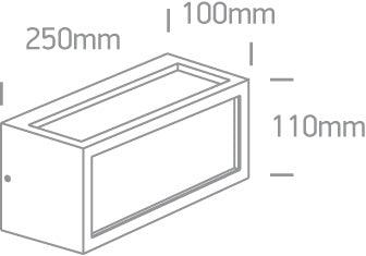 67328 OUTDOOR SQUARE DIE E27 20W WALL LIGHT IP54 - One Light shop