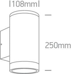 67400E OUTDOOR WALL CYLINDER 2xPAR30 20w E27 IP65 - One Light shop