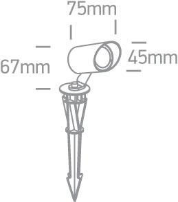 67456/B/W BLACK COB LED 3W WW 36deg IP67 SPIKE 350mA - One Light shop