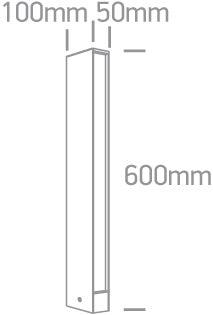 67460A/AN/W ANTHRACITE LED BOLLARD 60cm 8W WW IP54 100-240V - One Light shop