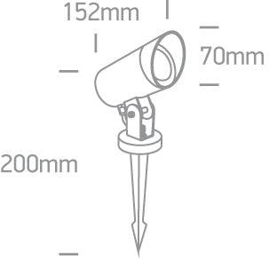 67464G/B BLACK GARDEN SPOT GU10 10W IP65 WITH SPIKE - One Light shop