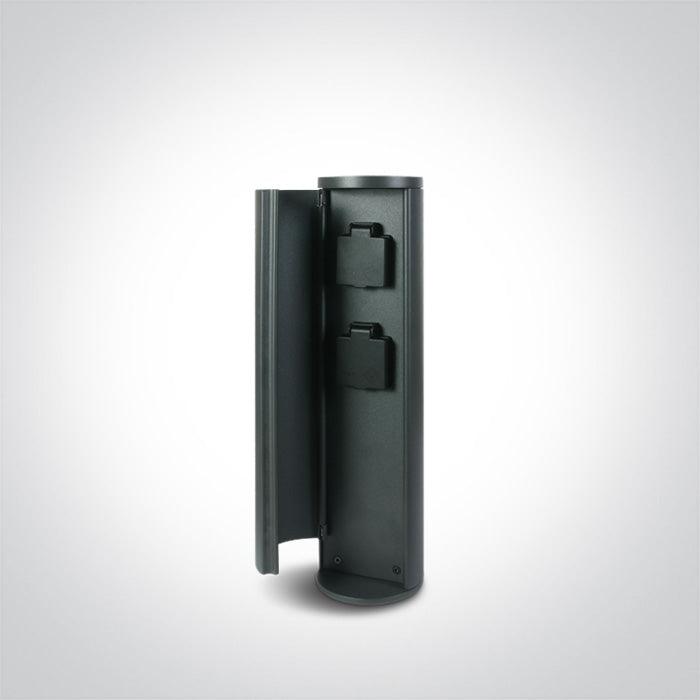 67494/AN ANTHRACITE BOLLARD 40cm IP44 230V 2x SCHUKO sockets Max 1000w each - One Light shop