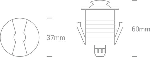 69042B/AL/W ALUMINIUM IP67 INGROUND LED 1W WW 350mA - One Light shop