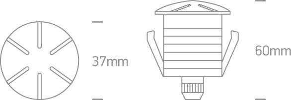 69044/AL/W ALUMINIUM IP67 INGROUND LED 1W WW 350mA - One Light shop