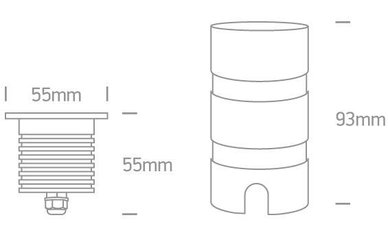 69056A/W ALUMINIUM IP67 INGROUND COB LED 3W WW 38deg 24V DC DIMMABLE DARK LIGHT - One Light shop