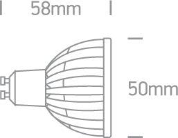 7303G/D/30 LED 3w GU10 DL 30deg - One Light shop