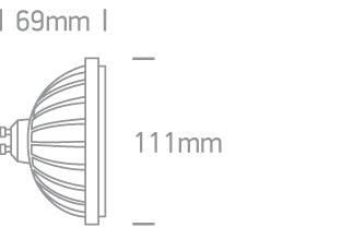 7315GB BLACK LED R111 GU10 13w CW 45deg 230v - One Light shop