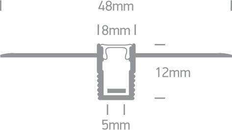 7900TR/AL ALU TRIMLESS PROFILE 2m FOR 5mm STRIPS + PC OPAL DIFF - One Light shop