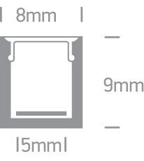 7901/AL ALU SURFACE PROFILE 2m FOR 5mm STRIPS + PC OPAL DIFF - One Light shop