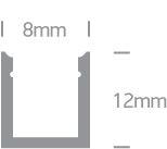 7901A/AL ALUMINIUM SURFACE PROFILE 2m for 7841 strip - One Light shop