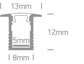 7901R/AL ALUMINIUM RECESSED PROFILE 2m + PC opal diffuser - One Light shop