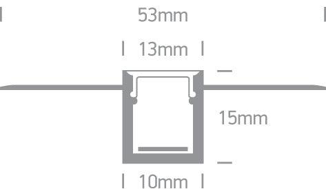 7901TR TRIMLESS PROFILE 2m FOR 10mm STRIPS + PC OPAL DIFF - One Light shop