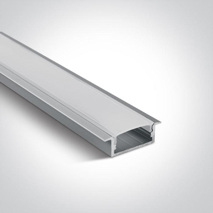 7906R/AL ALU RECESSED PROFILE 2m FOR 20mm STRIPS + PC OPAL DIFF - One Light shop